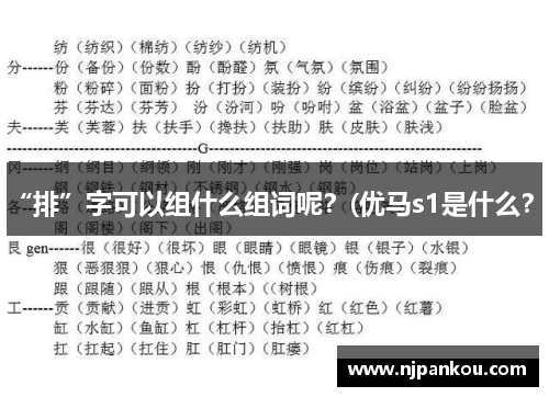 “排”字可以组什么组词呢？(优马s1是什么？)