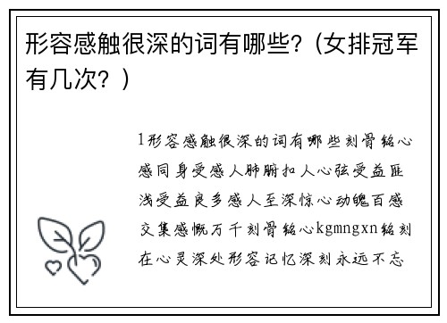 形容感触很深的词有哪些？(女排冠军有几次？)